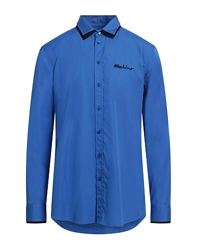 MOSCHINO Solid color shirt Blue 100% Cotton
