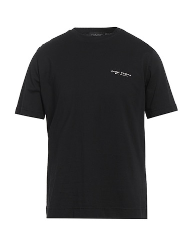 PAOLO PECORA Basic T-Shirt BEACH COLLECTION Schwarz 100% Baumwolle