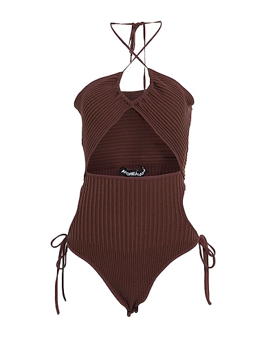 ANDREĀDAMO TOPWEAR Dark brown 80% Viscose, 10% Polyester, 9% Polyamide, 1% Elastane