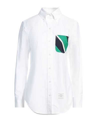 THOM BROWNE Shirts White 100% Cotton, Silk