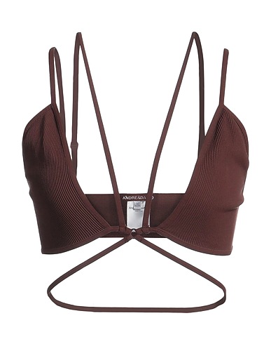 ANDREĀDAMO Top Chocolate brown 94% Polyamide, 6% Elastane