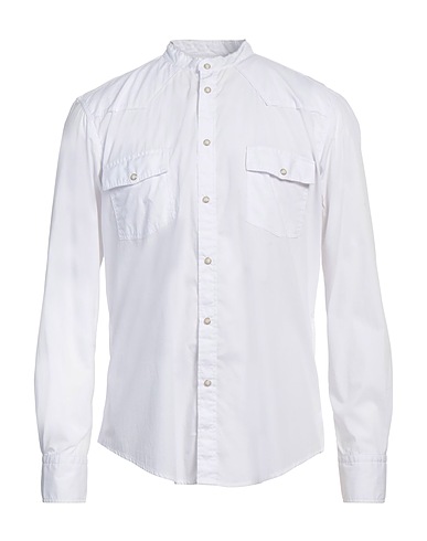BRIAN DALES Camicia tinta unita Bianco 100% Cotone