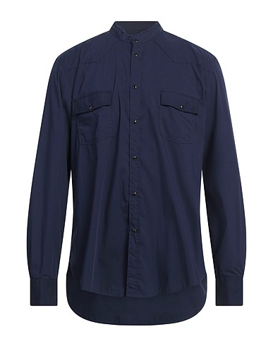 BRIAN DALES Solid colour shirt Midnight blue 100% Cotton