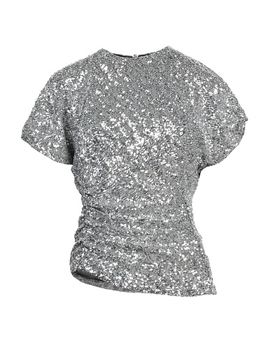 RABANNE Top Silver 100% Polyester, Elastane