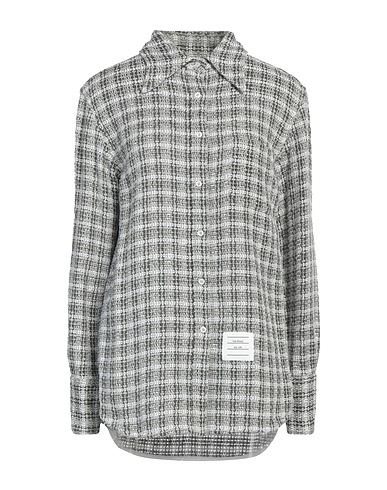 THOM BROWNE Kariertes Hemd Grau 100% Baumwolle