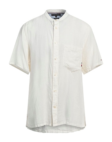 TOMMY HILFIGER Solid color shirt Ivory 100% Cotton