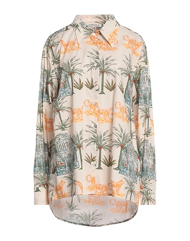AMOTEA Patterned shirts & blouses Beige 100% Cotton