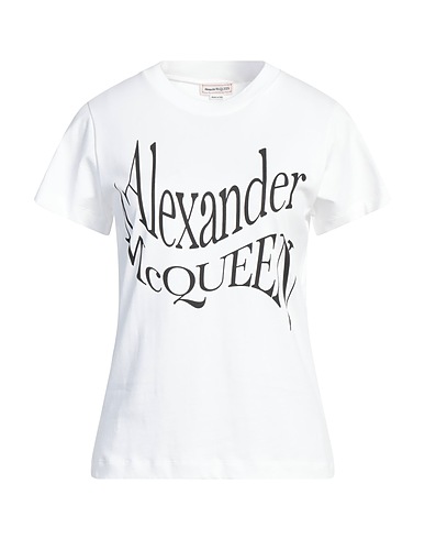 MCQUEEN T-shirt White 100% Cotton, Elastane