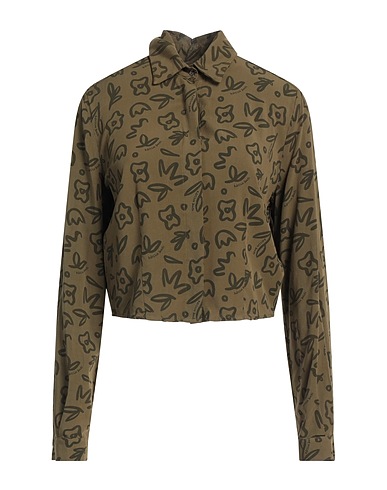ALESSIA SANTI Floral shirts & blouses Military green 100% Viscose
