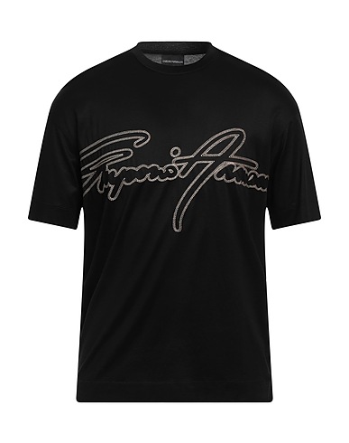 EMPORIO ARMANI Camiseta Negro 70% Lyocell, 30% Algodón