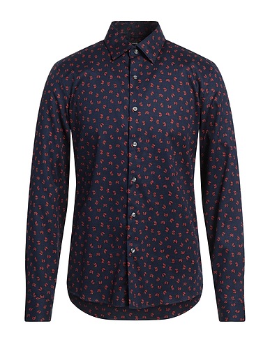 MICHAEL KORS MENS Patterned shirt Midnight blue 98% Cotton, 2% Elastane