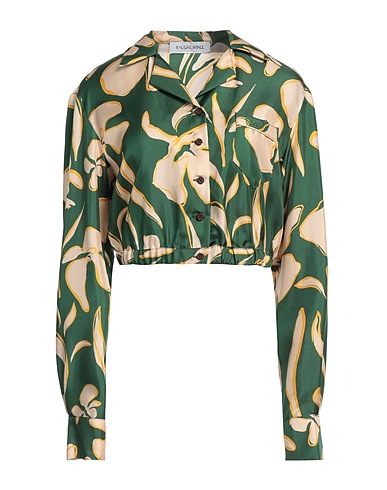 RAQUEL DINIZ Floral shirts & blouses Green 100% Cotton