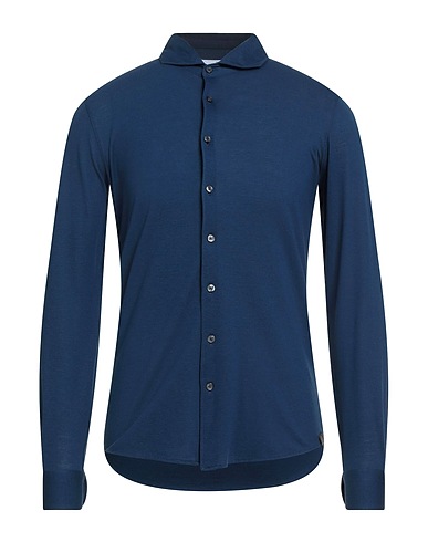 GRAN SASSO Solid colour shirt Blue 100% Cotton