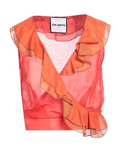 THE ABITO Milano Top Coral 70% Cotton, 30% Silk
