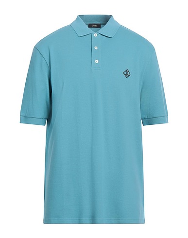 HERNO Polo shirt Turquoise 100% Cotton, Polyester