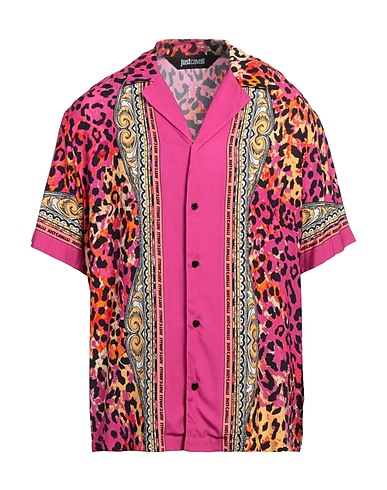 JUST CAVALLI Patterned shirt Magenta 100% Viscose