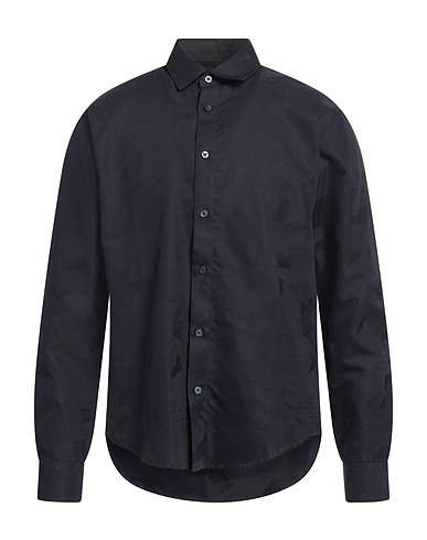 ARMANI EXCHANGE Solid color shirt Midnight blue 65% Cotton, 35% Polyester