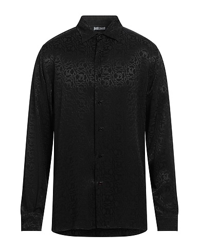 JUST CAVALLI Patterned shirt Black 100% Viscose