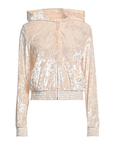 MC2 SAINT BARTH Hooded track jacket  Beige 90% Polyester, 10% Elastane