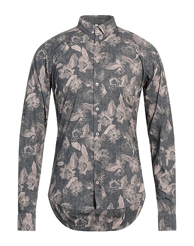 Q1 Patterned shirt Blue 97% Cotton, 3% Elastane
