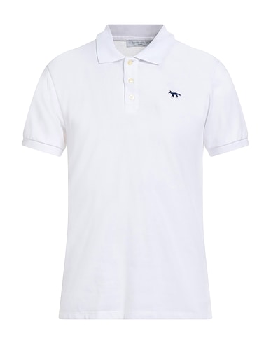 MAISON KITSUNÉ Polo Bianco 100% Cotone
