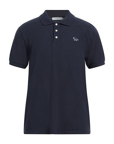 MAISON KITSUNÉ Polo Blu notte 100% Cotone
