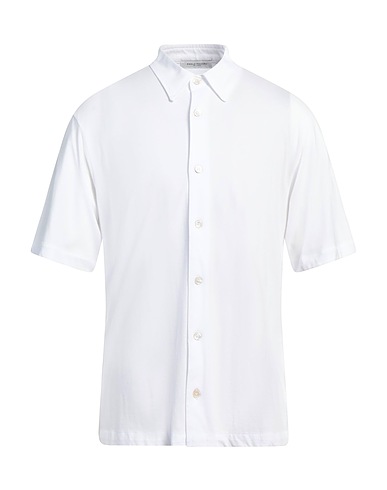 PAOLO PECORA Solid color shirt White 100% Cotton