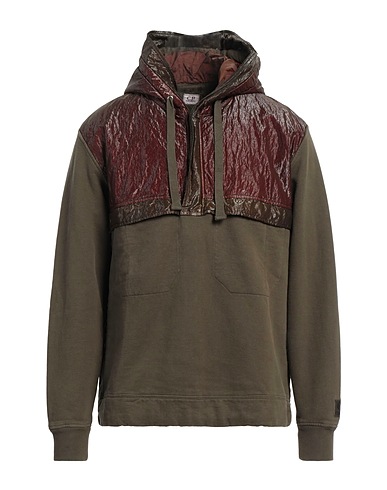 C.P. COMPANY Hooded track jacket  Military green 100% Cotton, Polyamide