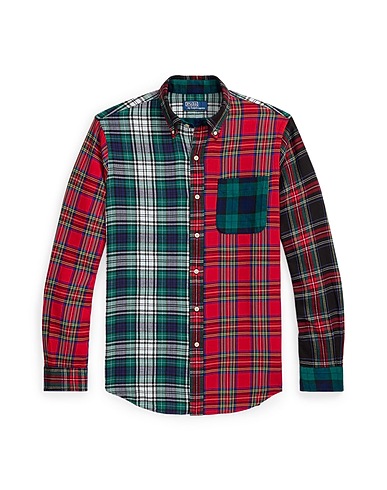POLO RALPH LAUREN Checked shirt Classic Fit Plaid Twill Fun Shirt
 Red 100% Cotton