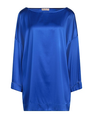 PUROTATTO Top Blu china 92% Seta, 8% Elastan