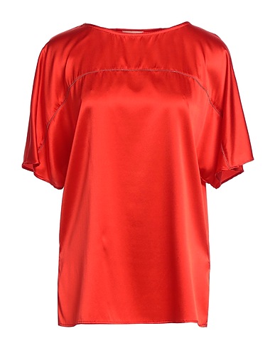 PUROTATTO Top Tomato red 92% Silk, 8% Elastane