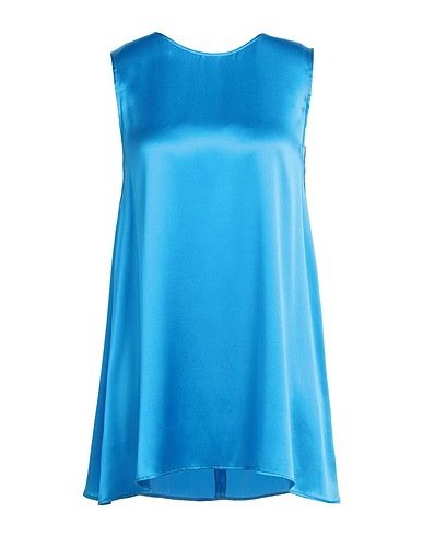 PUROTATTO Top Azzurro 92% Seta, 8% Elastan