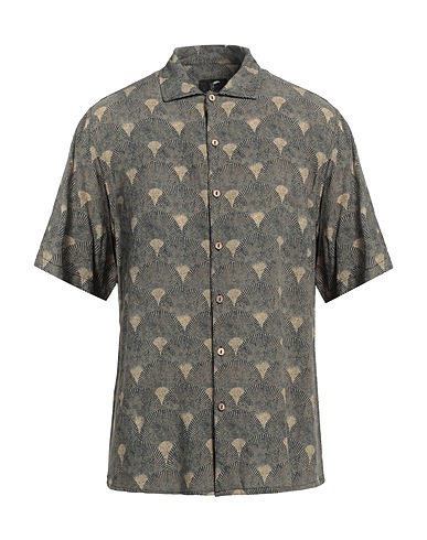 TOOCO Patterned shirt Khaki 100% Rayon