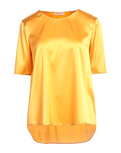 PUROTATTO Top Giallo ocra 92% Seta, 8% Elastan