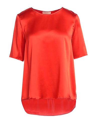PUROTATTO Top Rosso 92% Seta, 8% Elastan