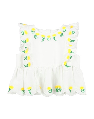 STELLA McCARTNEY KIDS Top BIANCO 55% Linen, 45% Cotton, Polyester