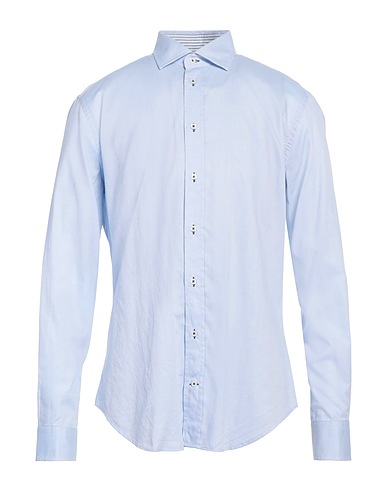 ARMANI COLLEZIONI Solid color shirt Light blue 100% Cotton