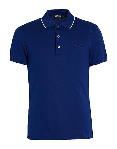 ZEGNA Polo shirt Midnight blue 95% Cotton, 5% Elastane