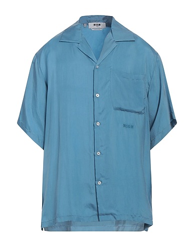 MSGM Solid colour shirt Light blue 100% Cupro