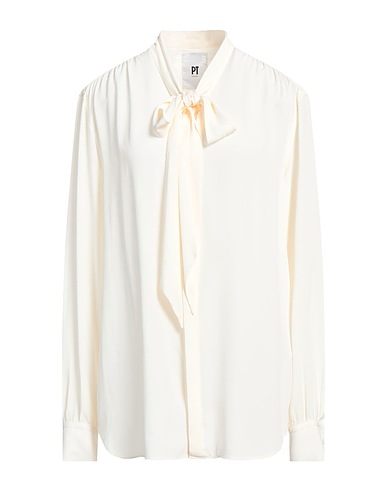 PT Torino Solid colour shirts & blouses Ivory 69% Acetate, 31% Silk