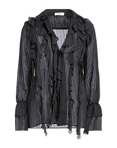 PT Torino Striped shirt Black 60% Cotton, 40% Silk