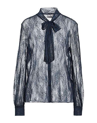 ERMANNO FIRENZE Lace shirts & blouses Navy 100% Polyamide