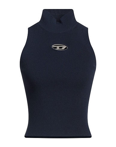 DIESEL Polo neck Navy blue 83% Rayon, 17% Polyester