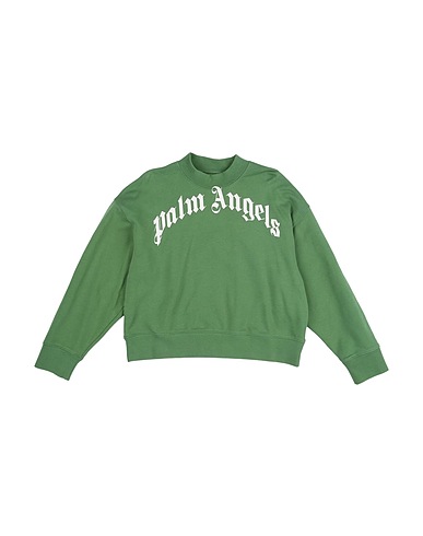 PALM ANGELS Felpa Verde 100% Cotone, Elastan