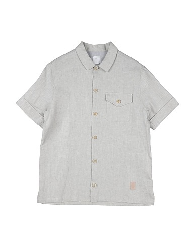 ELEVENTY Camicia tinta unita Grigio chiaro 100% Lino