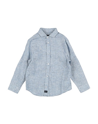 FAY Solid colour shirt Light blue 100% Linen