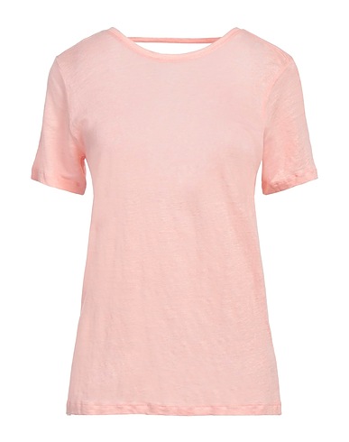 JUST FEMALE Basic T-Shirt Pink 100% Linen