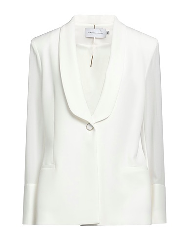 SIMONA CORSELLINI Giacca Bianco 95% Poliestere, 5% Elastan