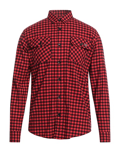 GREY DANIELE ALESSANDRINI Checked shirt 100% Cotton