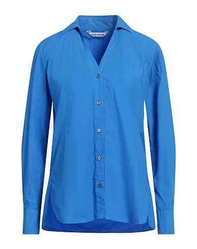 CALIBAN Solid colour shirts & blouses Azure 100% Cotton